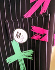 Blazer noir à tags fluo