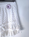 Ensemble blanc chemise + short à broderie anglaise