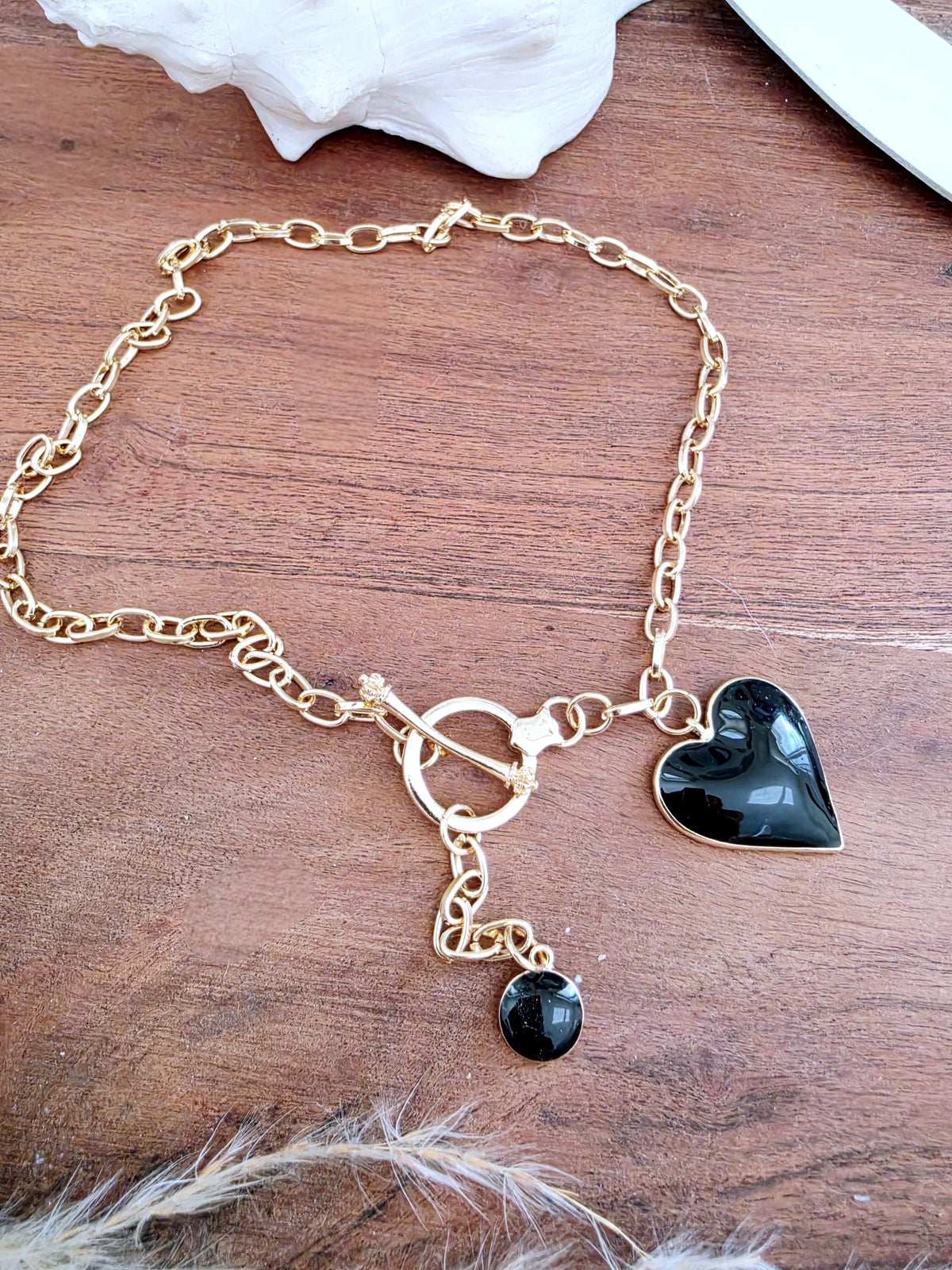 Collier cœur noir