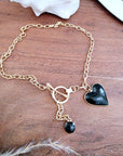 Collier cœur noir