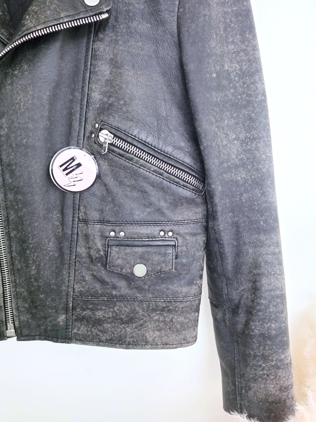 Perfecto 100% cuir aspect vieilli - 𝐌𝐚𝐫𝐢𝐧𝐚𝟒𝟒𝐟𝐚𝐦𝐢𝐥𝐲