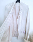 Veste blanc cassé à fines rayures