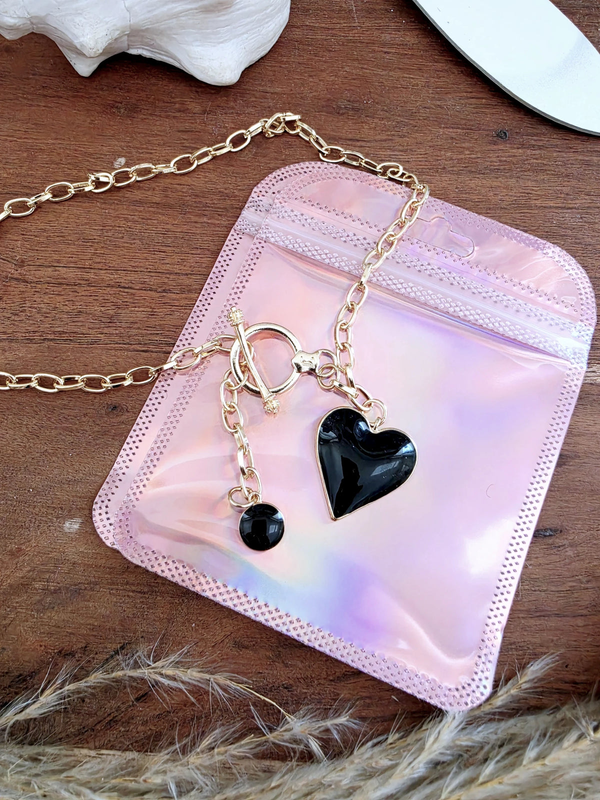 Collier cœur noir