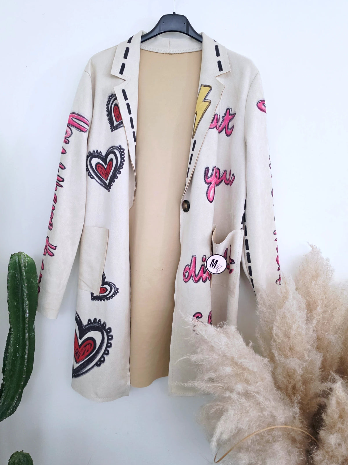 Veste longue en suédine à tags - 𝐌𝐚𝐫𝐢𝐧𝐚𝟒𝟒𝐟𝐚𝐦𝐢𝐥𝐲