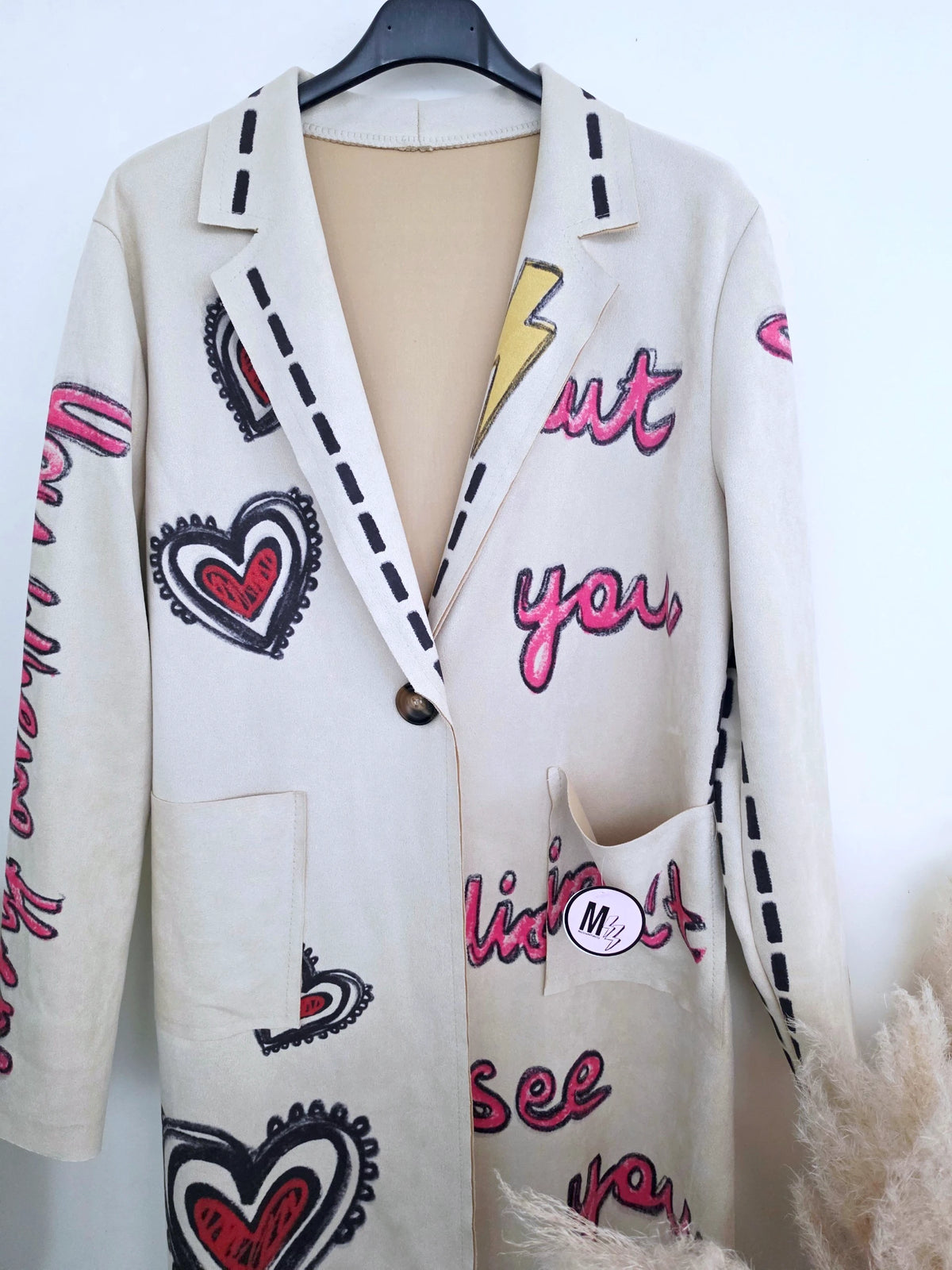 Veste longue en suédine à tags - 𝐌𝐚𝐫𝐢𝐧𝐚𝟒𝟒𝐟𝐚𝐦𝐢𝐥𝐲