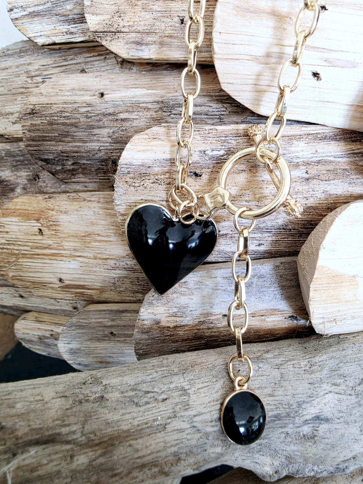 Collier cœur noir