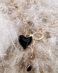 Collier cœur noir