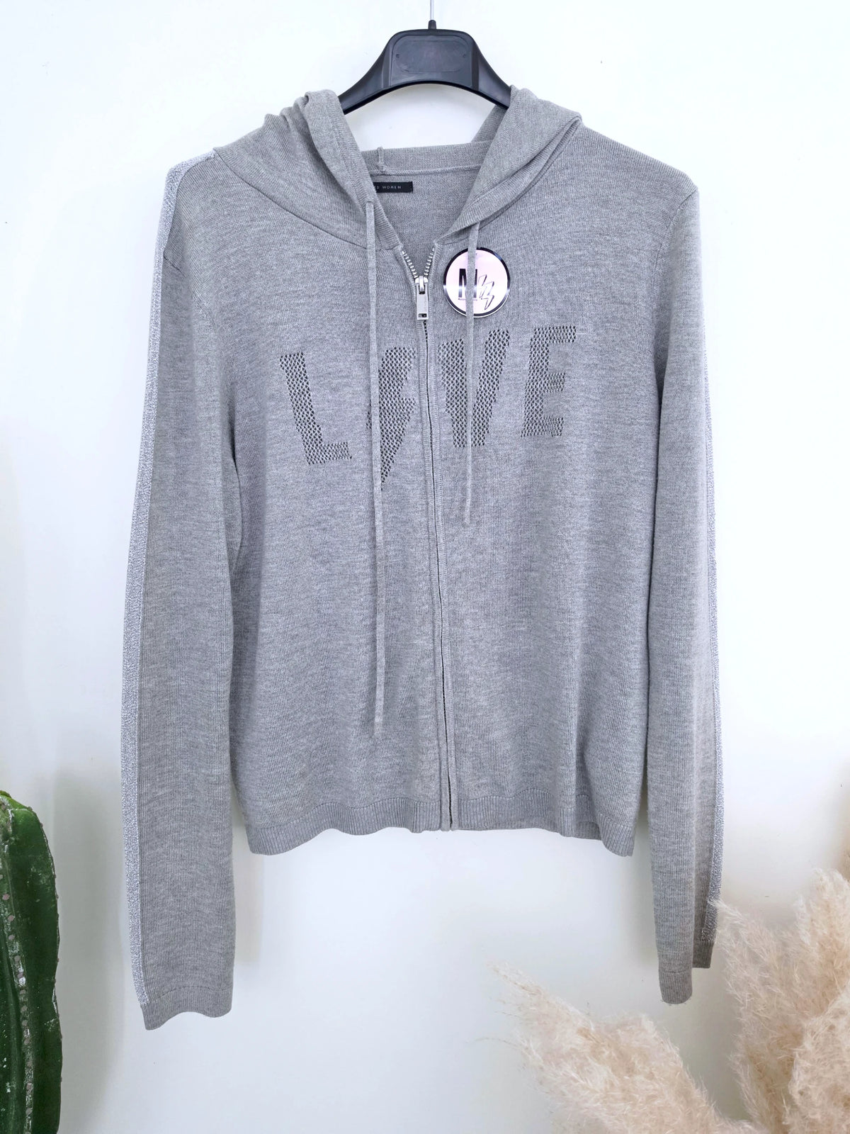 Cardigan gris "love"