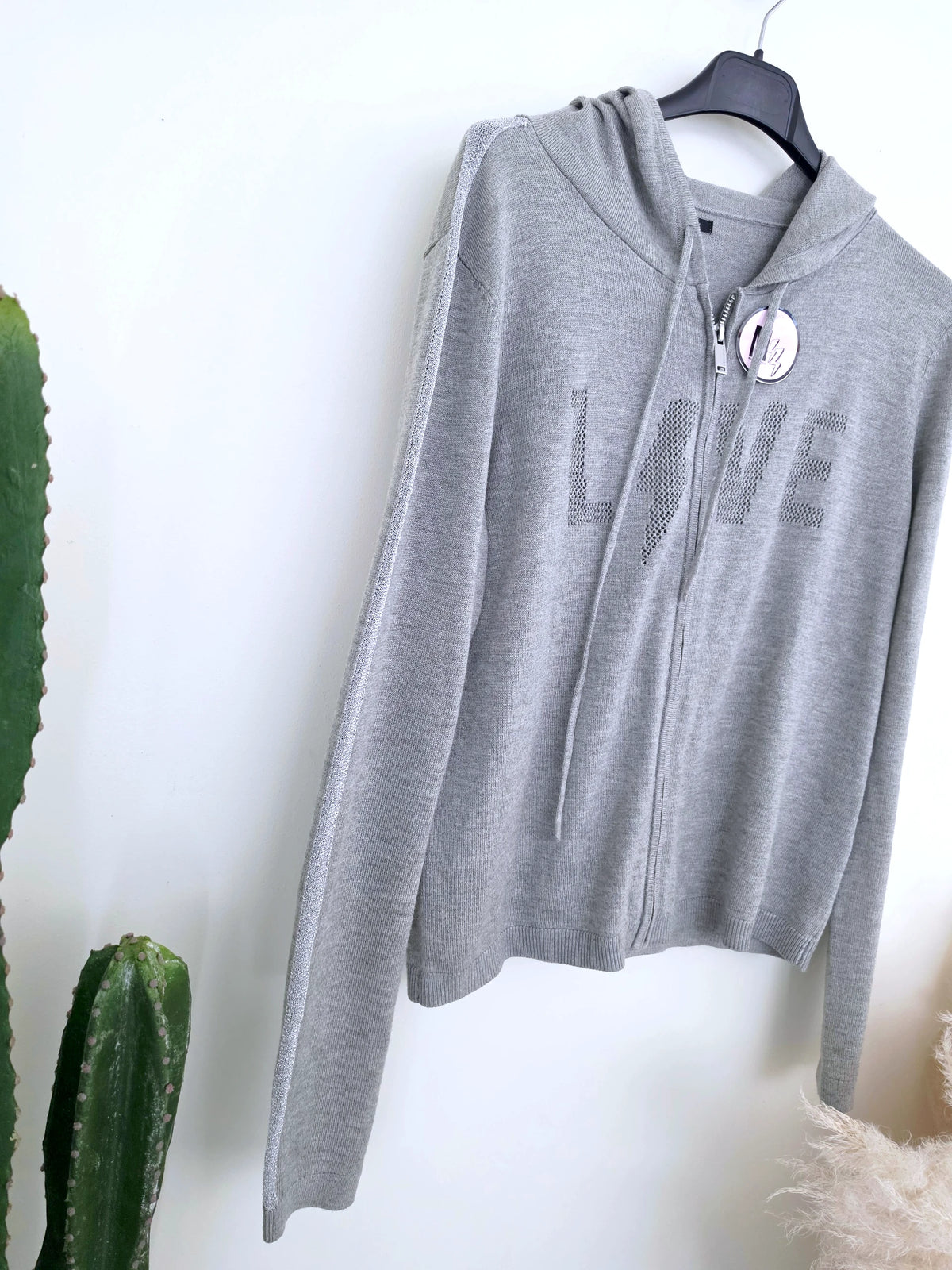 Cardigan gris "love"