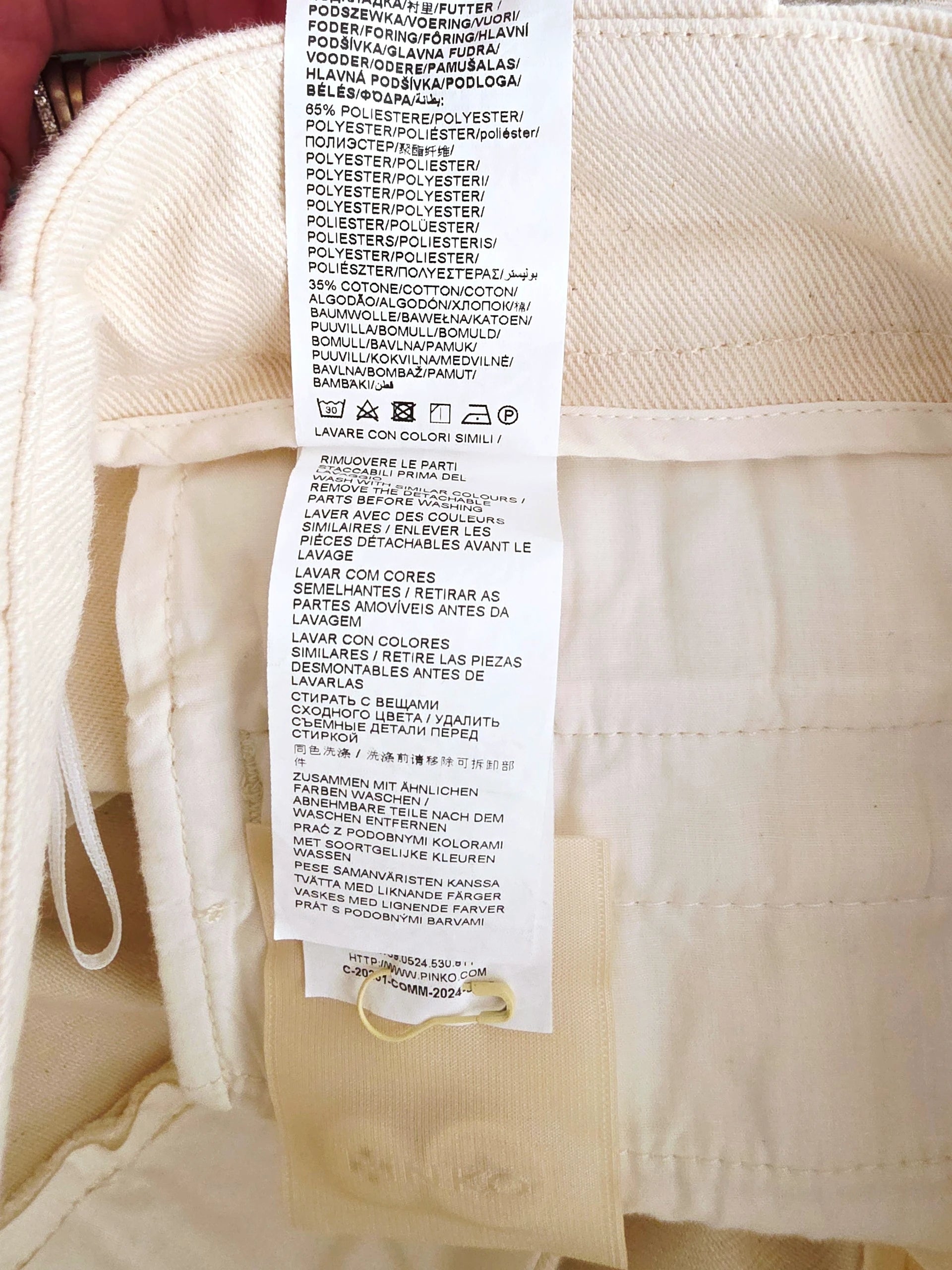 Pantalon écru taille asymétrique