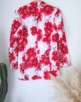 Veste blanche à imprimé flower rouge - 𝐌𝐚𝐫𝐢𝐧𝐚𝟒𝟒𝐟𝐚𝐦𝐢𝐥𝐲
