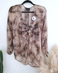 Blouse à imprimé python marron - 𝐌𝐚𝐫𝐢𝐧𝐚𝟒𝟒𝐟𝐚𝐦𝐢𝐥𝐲