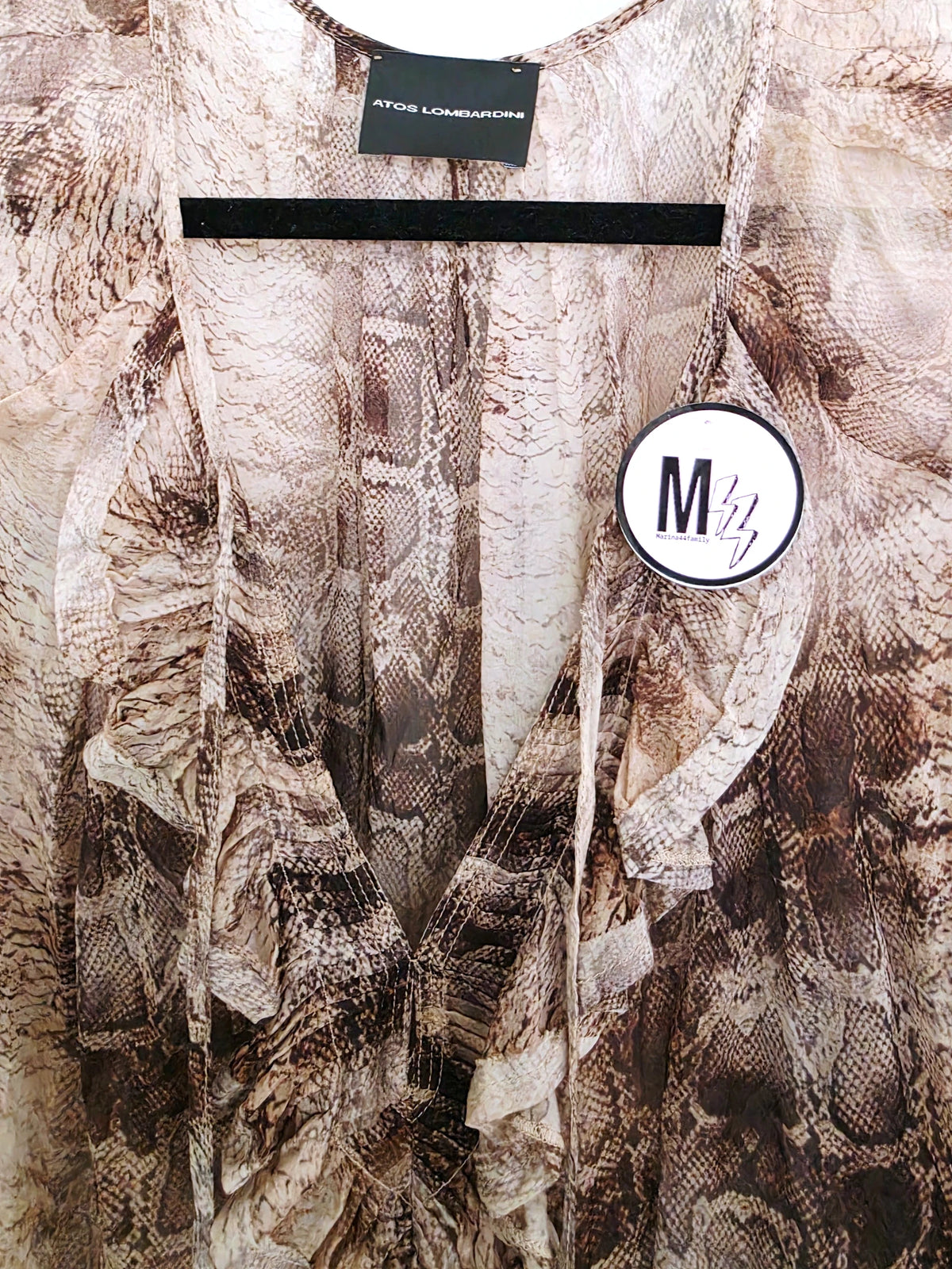 Blouse à imprimé python marron - 𝐌𝐚𝐫𝐢𝐧𝐚𝟒𝟒𝐟𝐚𝐦𝐢𝐥𝐲