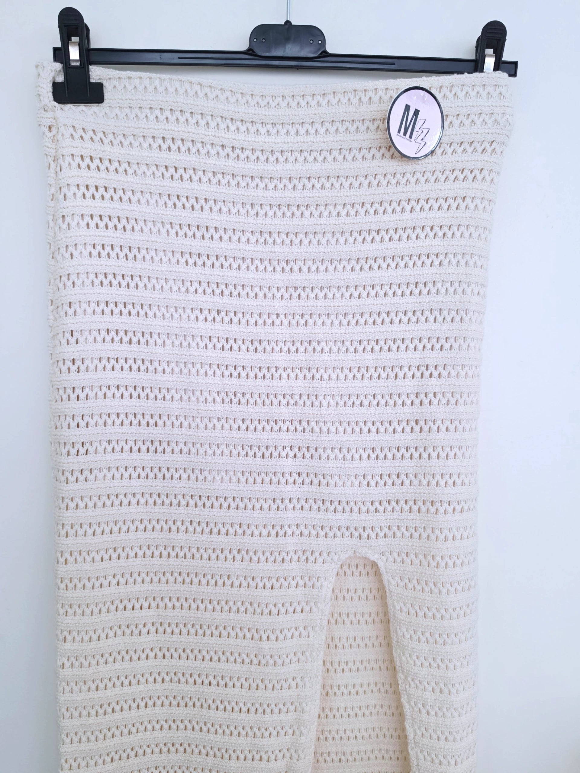 Jupe 7/8e blanc cassé en crochet