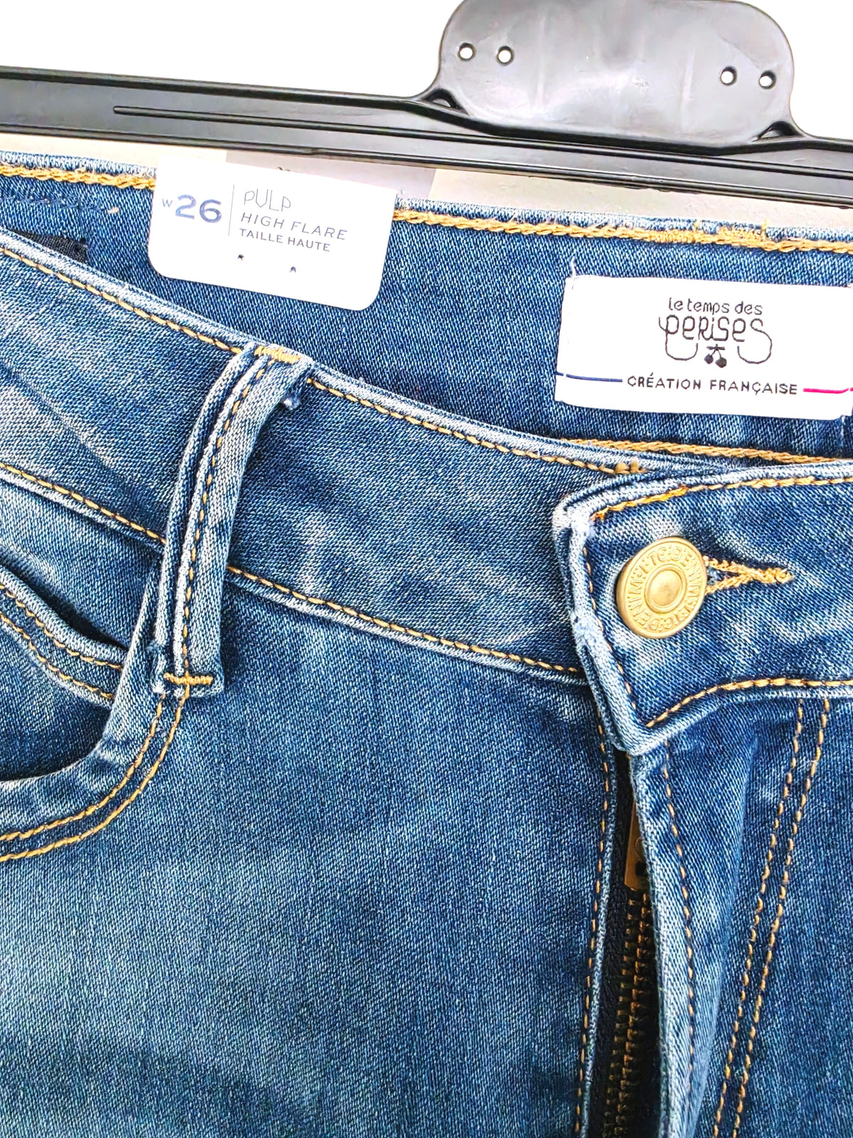 Jean bleu high flare
