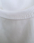 Débardeur blanc à maille côtelée en lycra