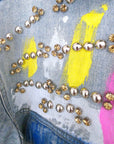 Veste en jean customisée