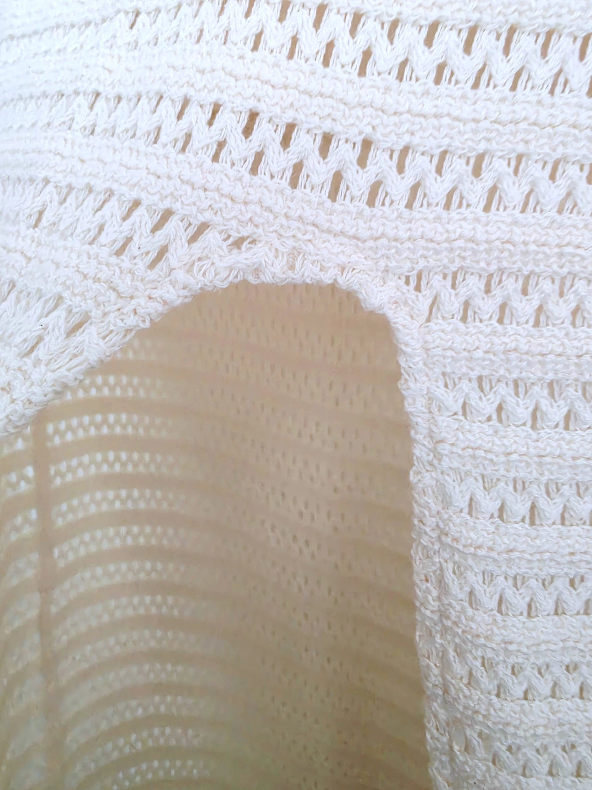 Jupe 7/8e blanc cassé en crochet