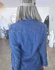 Robe en jean bleu avec bandes latérales - 𝐌𝐚𝐫𝐢𝐧𝐚𝟒𝟒𝐟𝐚𝐦𝐢𝐥𝐲