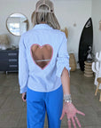 Chemise à rayures bleu ciel dos coeur - 𝐌𝐚𝐫𝐢𝐧𝐚𝟒𝟒𝐟𝐚𝐦𝐢𝐥𝐲