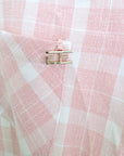 Chemise à carreaux rose avec dos en dentelle