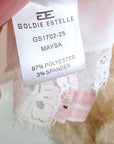 Chemise à carreaux rose avec dos en dentelle