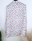 Chemise blanche à imprimé palmier et petit pois