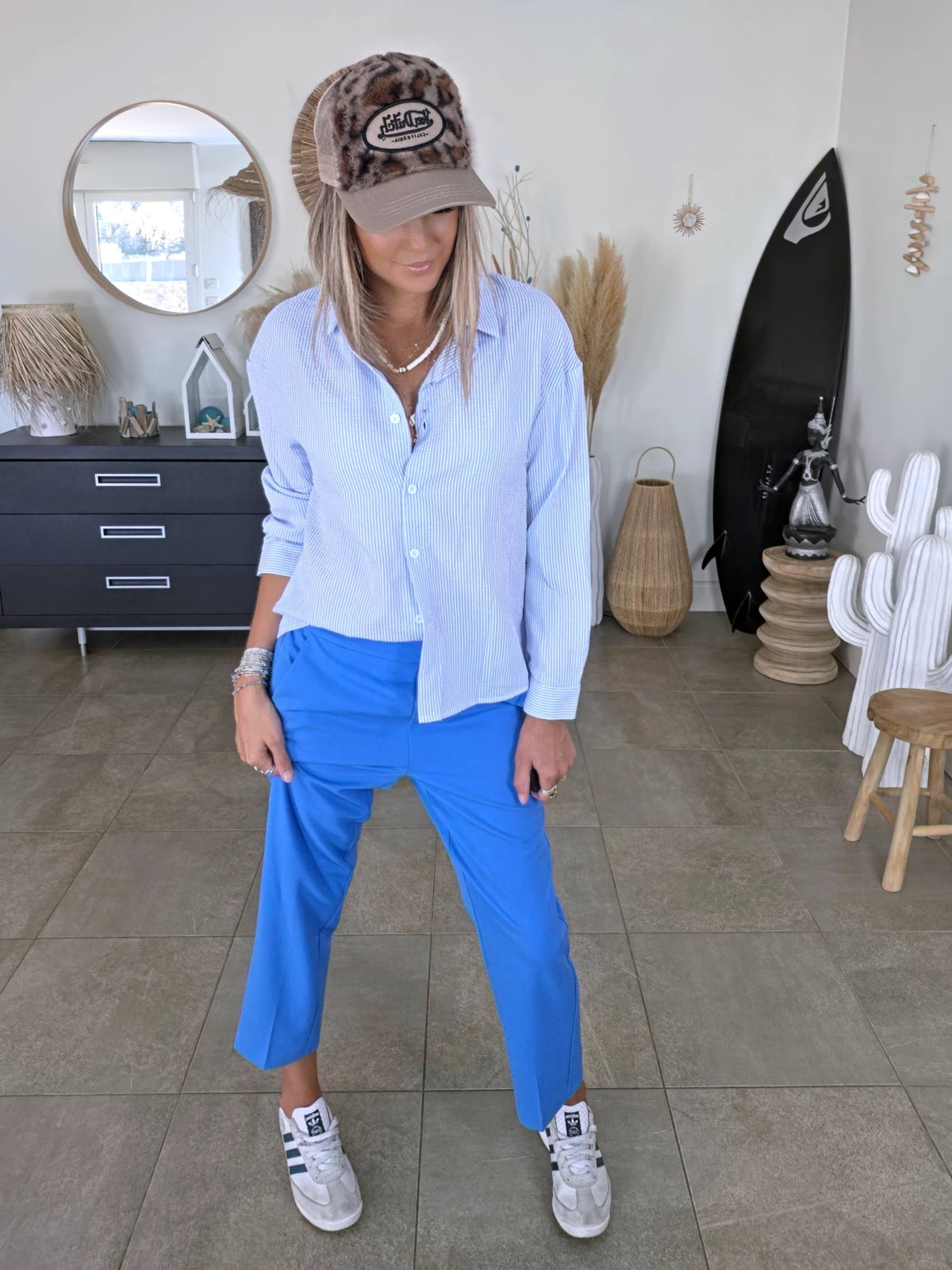Pantalon bleu vif longueur 7/8è - 𝐌𝐚𝐫𝐢𝐧𝐚𝟒𝟒𝐟𝐚𝐦𝐢𝐥𝐲