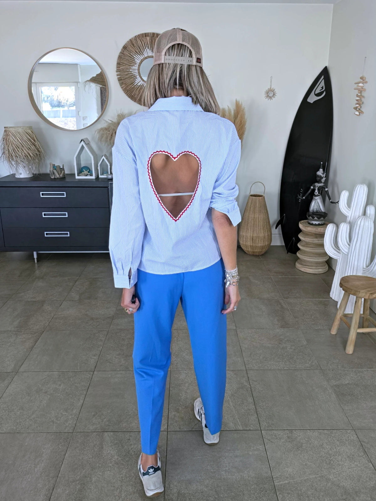 Pantalon bleu vif longueur 7/8è - 𝐌𝐚𝐫𝐢𝐧𝐚𝟒𝟒𝐟𝐚𝐦𝐢𝐥𝐲