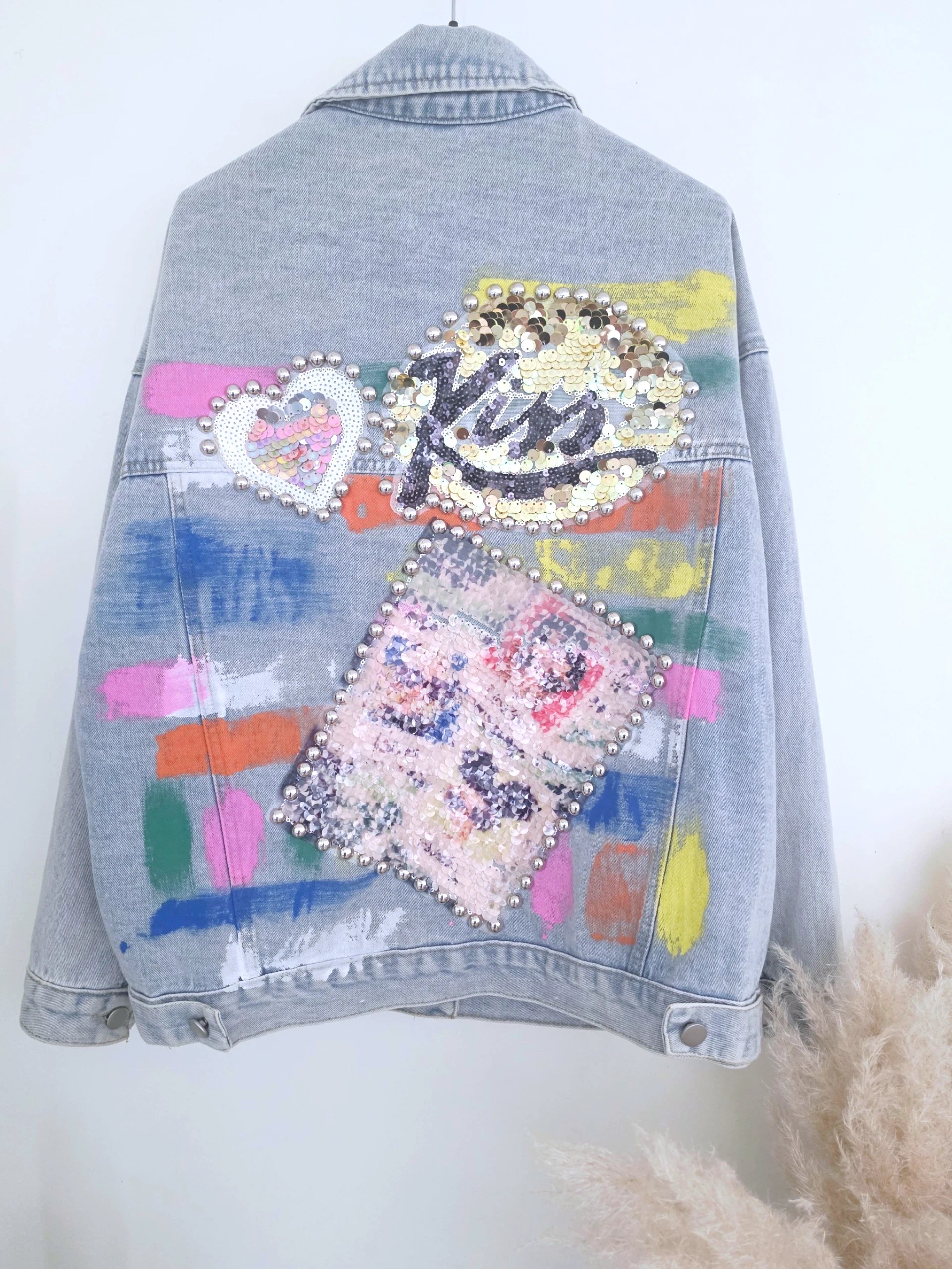Veste en jean customisée