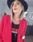 Veste red sans col