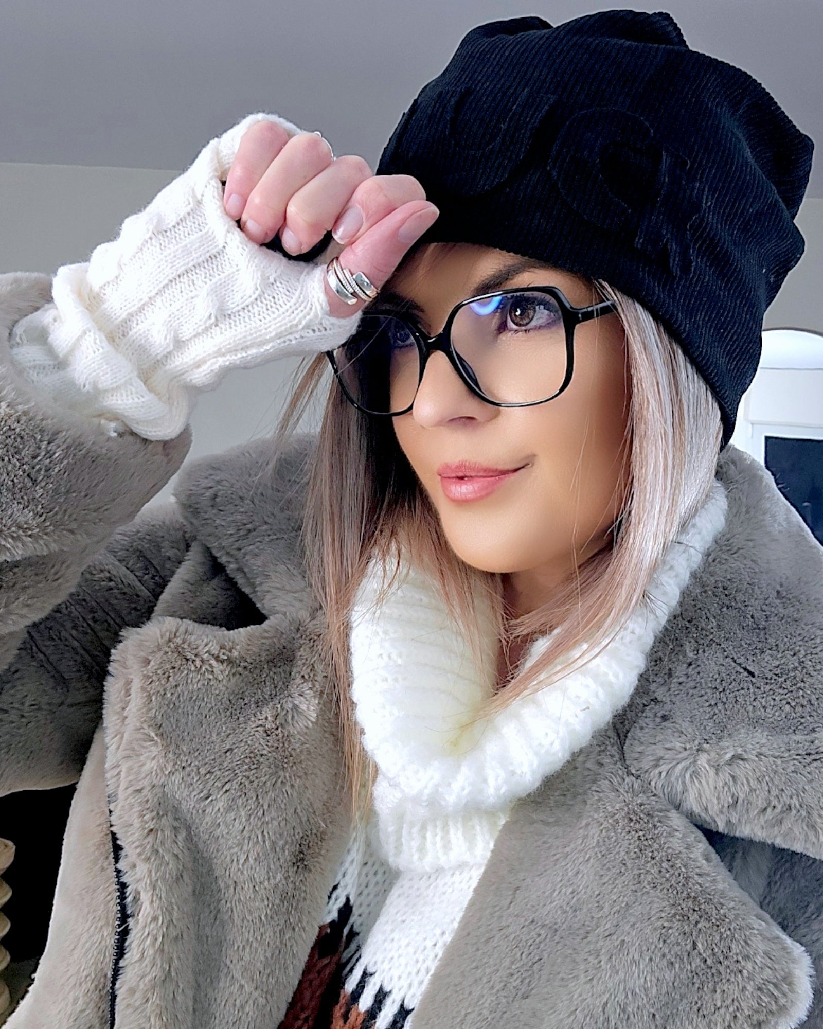Bonnet velours noir
