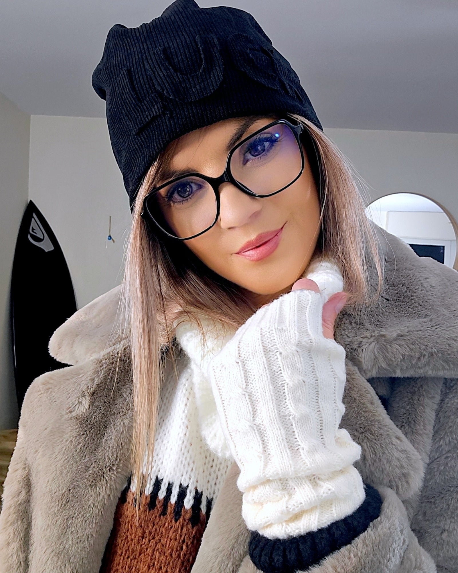 Bonnet velours noir