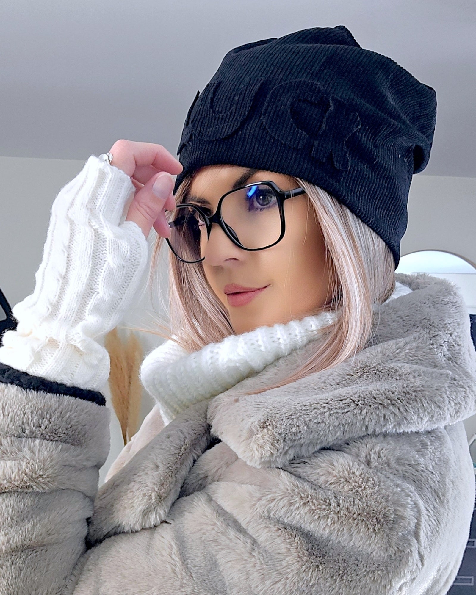 Bonnet velours noir