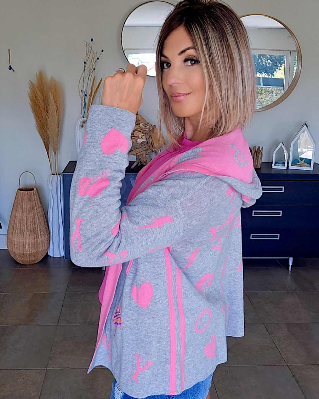 Cardigan reversible à tag - 𝐌𝐚𝐫𝐢𝐧𝐚𝟒𝟒𝐟𝐚𝐦𝐢𝐥𝐲