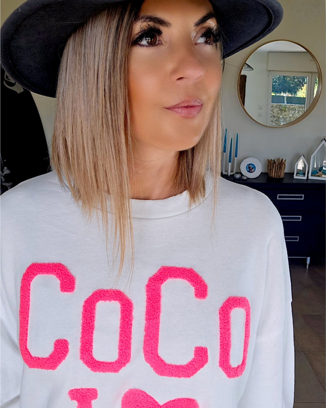Sweat blanc I'COCO - 𝐌𝐚𝐫𝐢𝐧𝐚𝟒𝟒𝐟𝐚𝐦𝐢𝐥𝐲