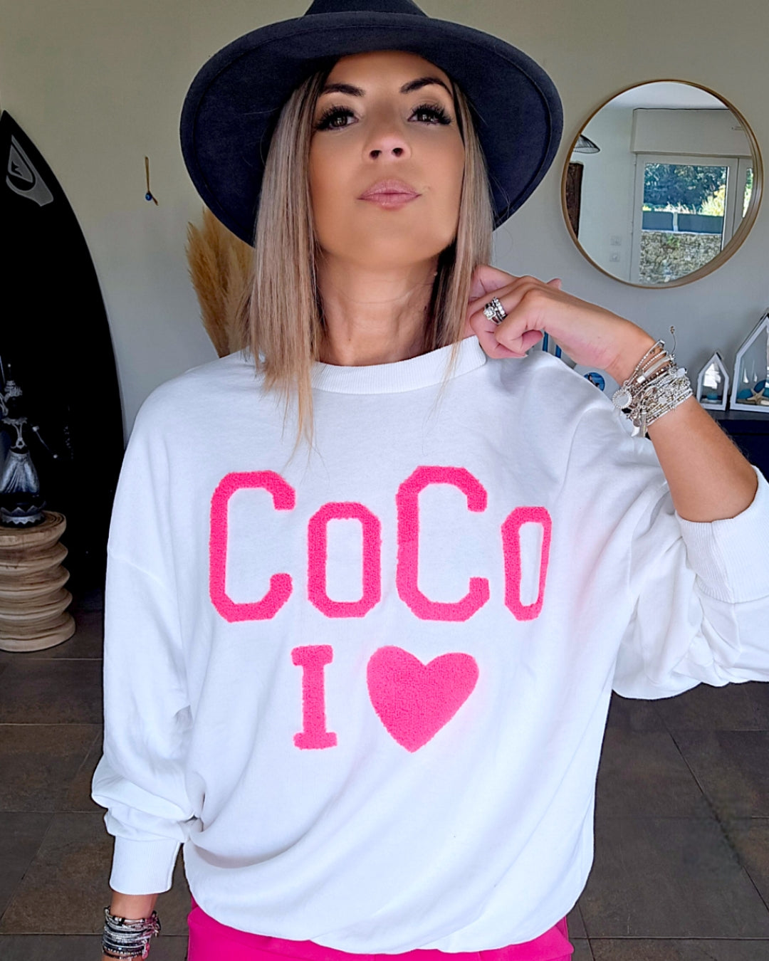 Sweat blanc I'COCO - 𝐌𝐚𝐫𝐢𝐧𝐚𝟒𝟒𝐟𝐚𝐦𝐢𝐥𝐲