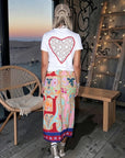 T-shirt blanc dos coeur en dentelle