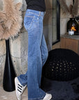 Jean bleu high flare
