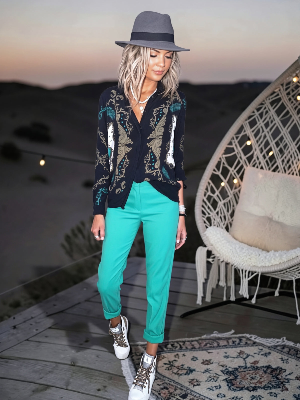 Pantalon chic vert