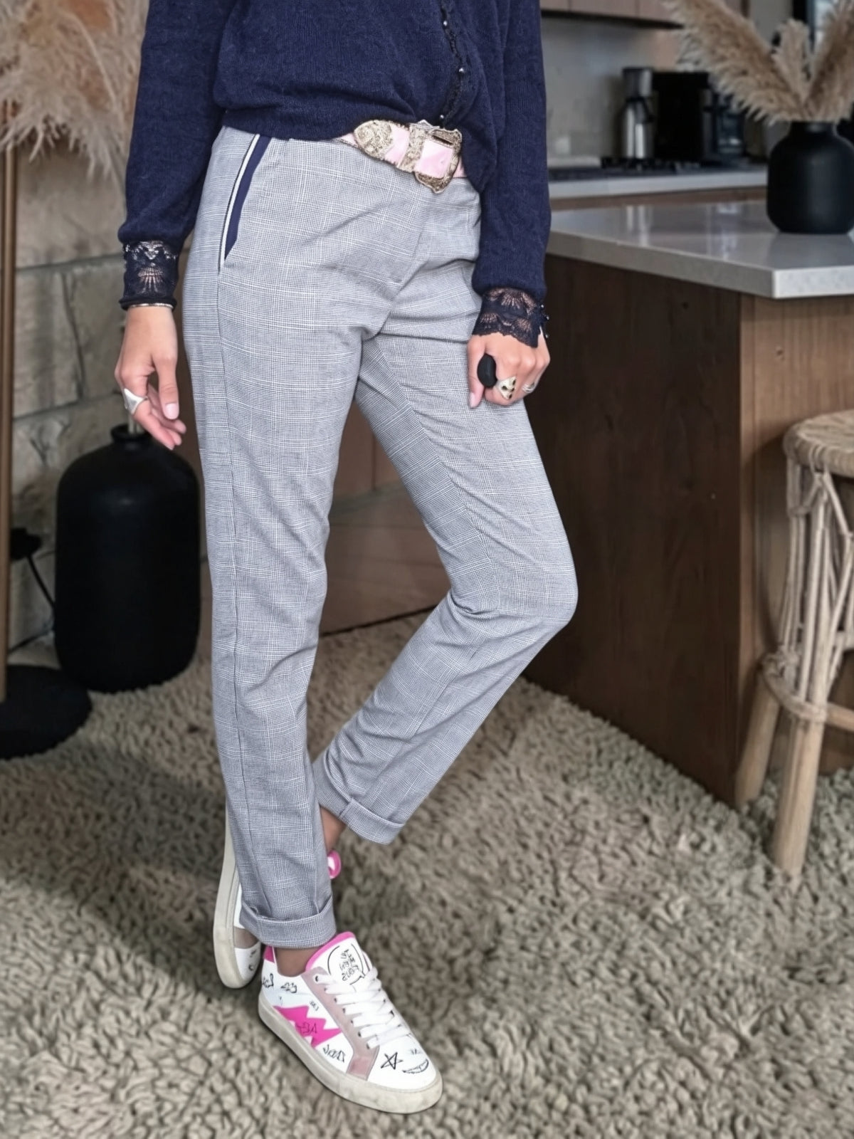 Pantalon chic à carreaux - 𝐌𝐚𝐫𝐢𝐧𝐚𝟒𝟒𝐟𝐚𝐦𝐢𝐥𝐲