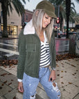 Blouson teddy velours côtelé vert-kaki - 𝐌𝐚𝐫𝐢𝐧𝐚𝟒𝟒𝐟𝐚𝐦𝐢𝐥𝐲