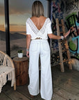 T-shirt blanc encolure en V au dos - 𝐌𝐚𝐫𝐢𝐧𝐚𝟒𝟒𝐟𝐚𝐦𝐢𝐥𝐲