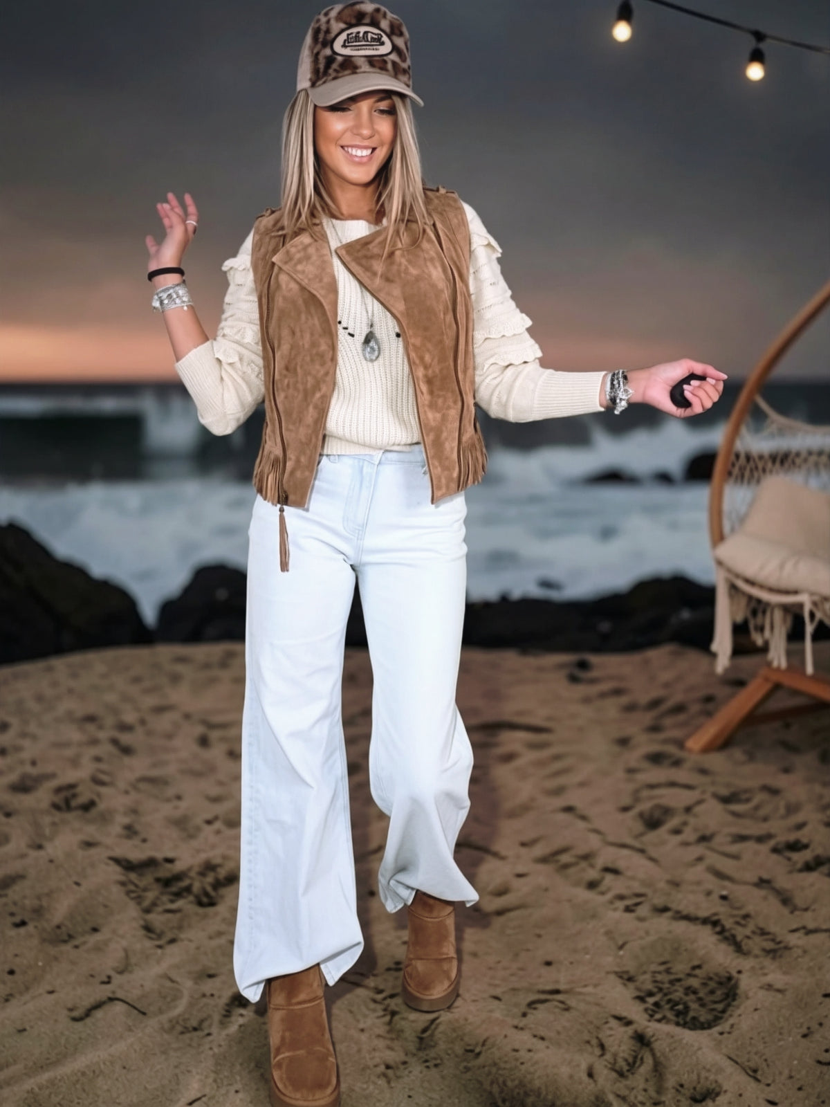 Veste marron taupe sans manche 100% cuir - 𝐌𝐚𝐫𝐢𝐧𝐚𝟒𝟒𝐟𝐚𝐦𝐢𝐥𝐲