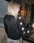 Pull noir à maille fine dos à strass - 𝐌𝐚𝐫𝐢𝐧𝐚𝟒𝟒𝐟𝐚𝐦𝐢𝐥𝐲