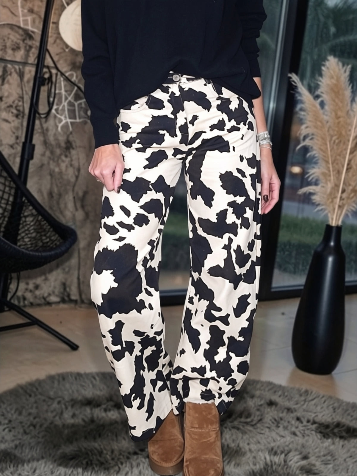 Pantalon ballon à imprimé annimal noir et marron - 𝐌𝐚𝐫𝐢𝐧𝐚𝟒𝟒𝐟𝐚𝐦𝐢𝐥𝐲