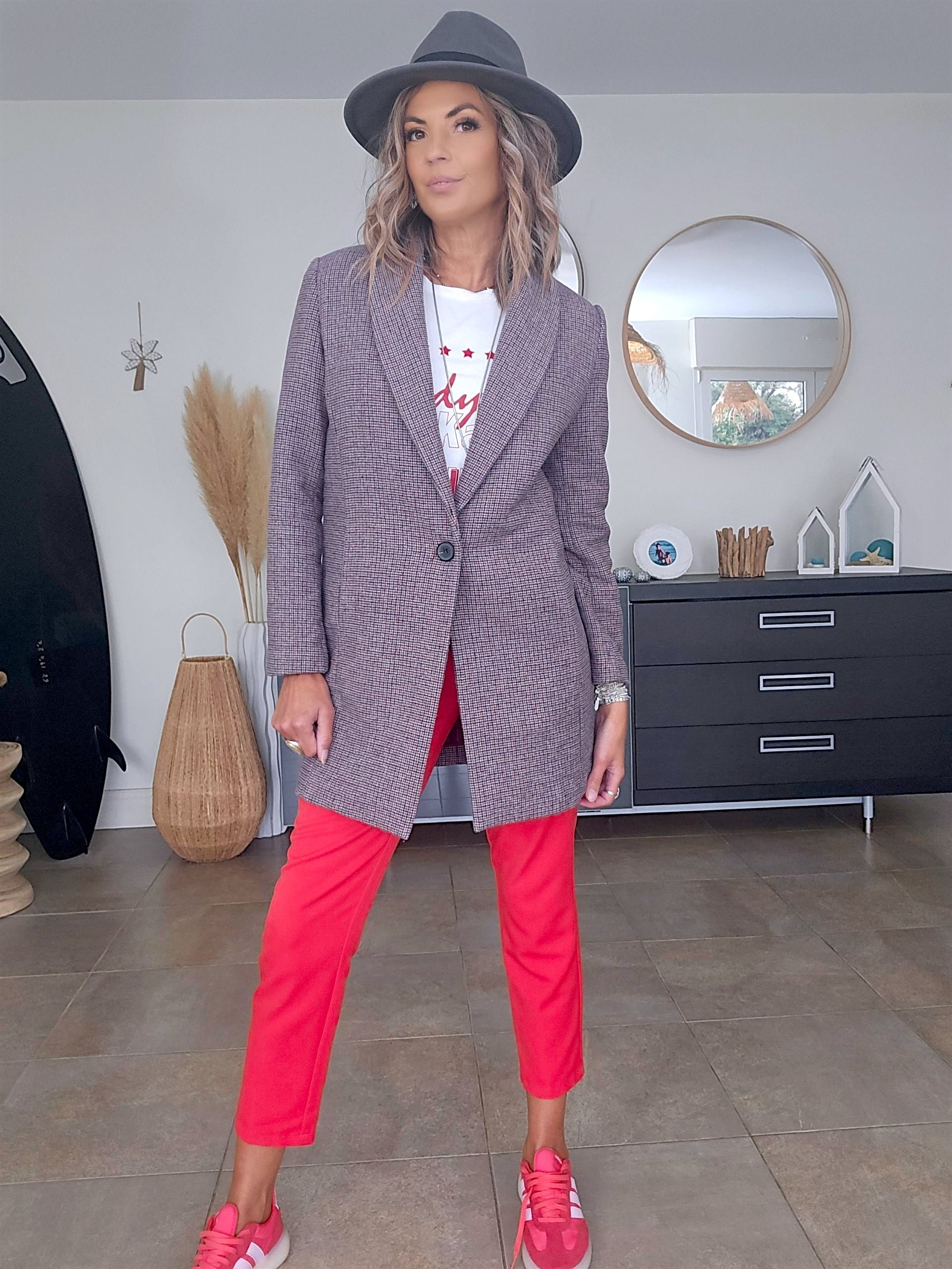 Manteau chaud pied-de-poule