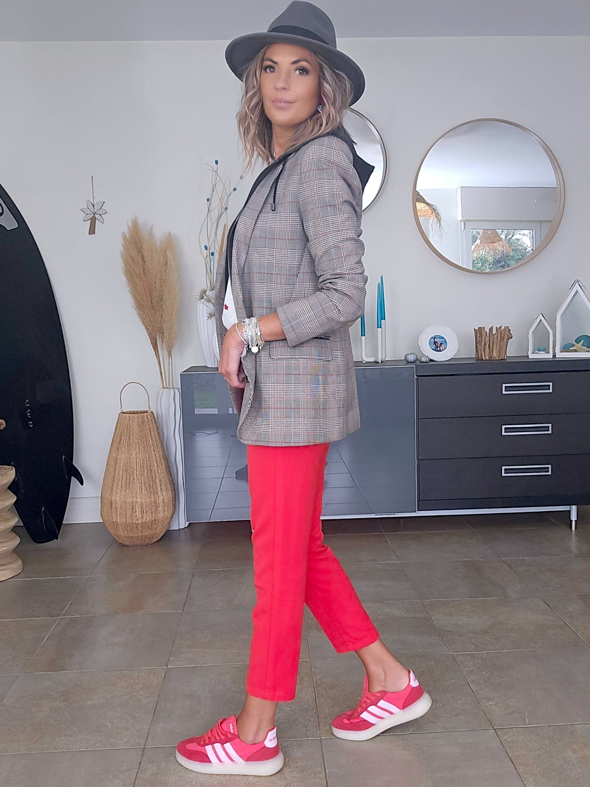 Veste carreaux à capuche