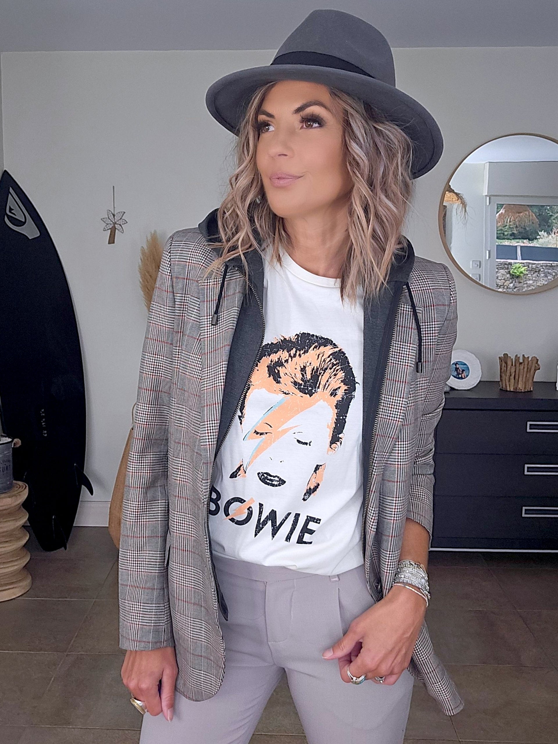 Veste carreaux à capuche