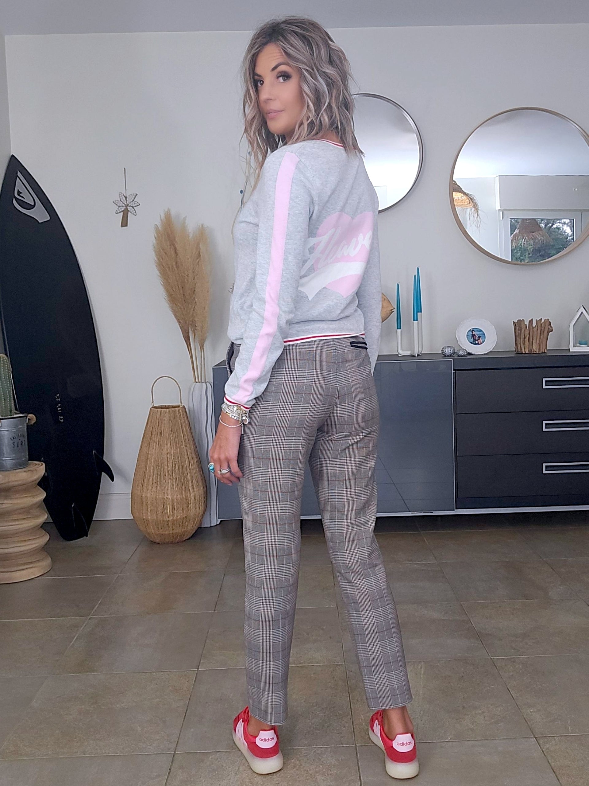 Cardigan Love gris clair